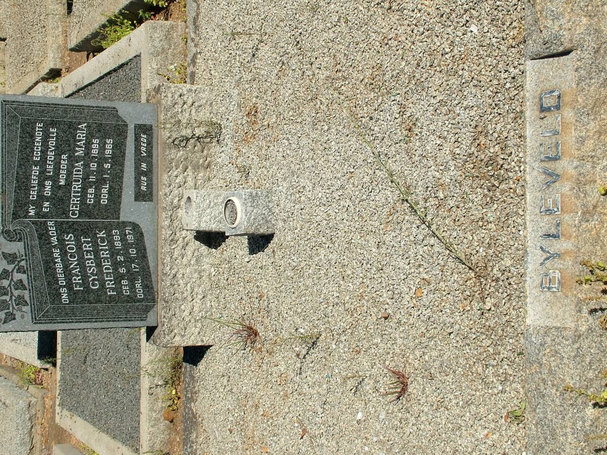 BYLEVELD Francois Gysbert Frederick 1893-1971 &amp; Gertruida Maria 1895-1965