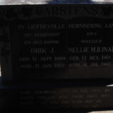 CARSTENS Dirk J. 1909-1972 &amp; Nellie M. 1913-1993