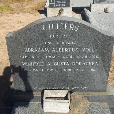 CILLIERS Abraham Albertus Noël 1903-1961 &amp; Winifred Augusta Dorathea 1906-1992