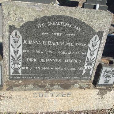COETZEE Dirk Johannes Jacobus 1900-1961 &amp; Johanna Elizabeth THEART 1906-1961