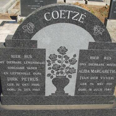 COETZE Dirk Petrus 1906-1967 &amp; Alida Margaretha VAN DER VYVER 1911-1985