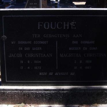 FOUCHE Jacob  Christiaan 1904-1973 &amp; Magritha Christina 1906-1987