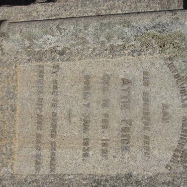 FRICK Attie 1901-1936