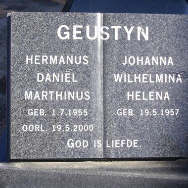 GEUSTYN Hermanus Daniel Marthinus 1955-2000 &amp; Johanna Wilhelmina Helena 1957-