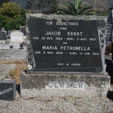 GERBER Jakob Ernst 1885-1957 &amp; Maria Petronella 1889-1968