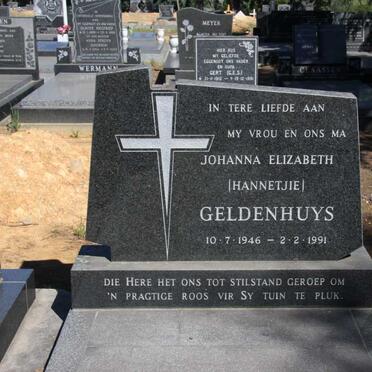 GELDENHUYS Johanna Elizabeth 1946-1991