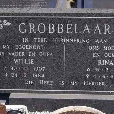 GROBBELAAR Willie 1907-1984 &amp; Rina 1916-2000