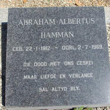 HAMMAN Abraham Albertus 1912-1969