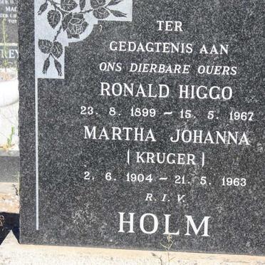 HOLM Ronald Higgo 1899-1967 &amp; Martha Johanna KRUGER 1904-1963