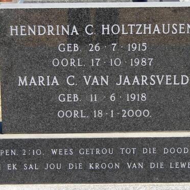 HOLTZHAUSEN Hendrina C. 1915-1987 :: VAN JAARSVELD Maria C. 1918-2000