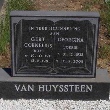 HUYSSTEEN Gert Cornelius,van 1911-1993 &amp; Georgina  1923-2008
