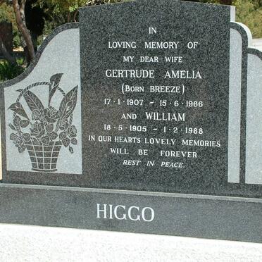 HIGGO William 1905-1988 &amp; Gertrude Amelia BREEZE 1907-1966