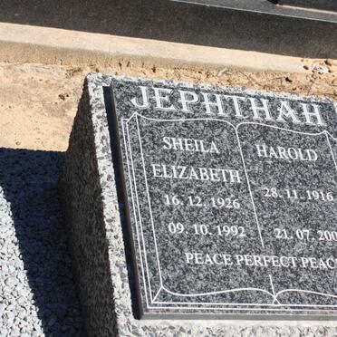 JEPHTHAH Harold 1916-2003 &amp; Sheila Elizabeth 1926-1992