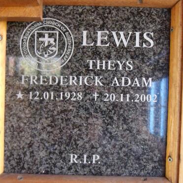 LEWIS Theys Frederick Adam 1928-2002