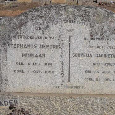 MINNAAR Stephanus Hendrik 1866-1954 & Cornelia Magrieta ROUX 1896-1946