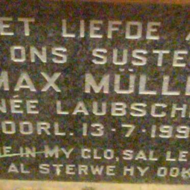 MULLER Max nee LAUBSCHER -1995