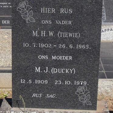 MULLER M.H.W. 1902-1965 & M.J. 1909-1979