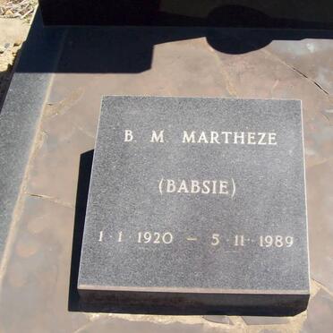 MARTHEZE B.M. 1920-1989
