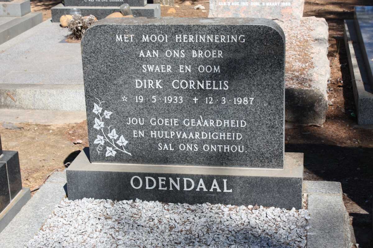 ODENDAAL Dirk Cornelis 1933-1987