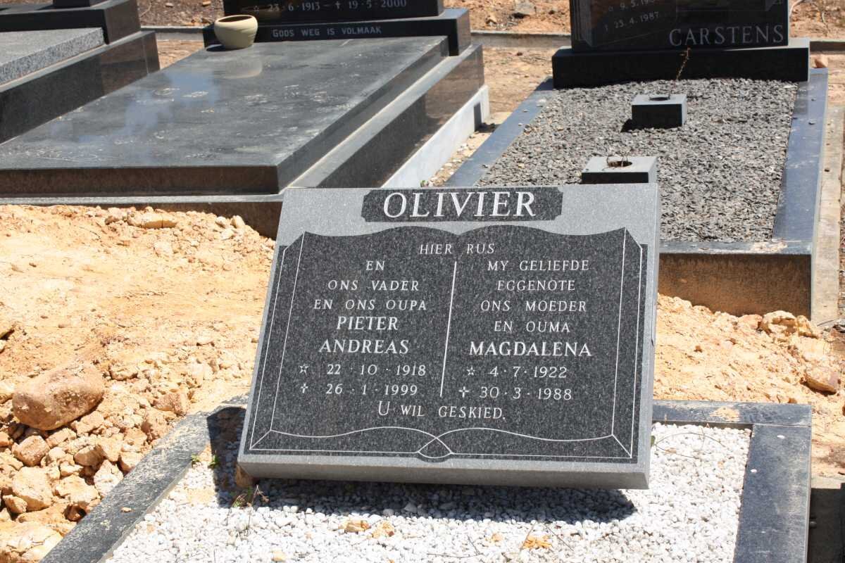 OLIVIER Pieter Andreas 1918-1999 &amp; Magdalena 1922-1988