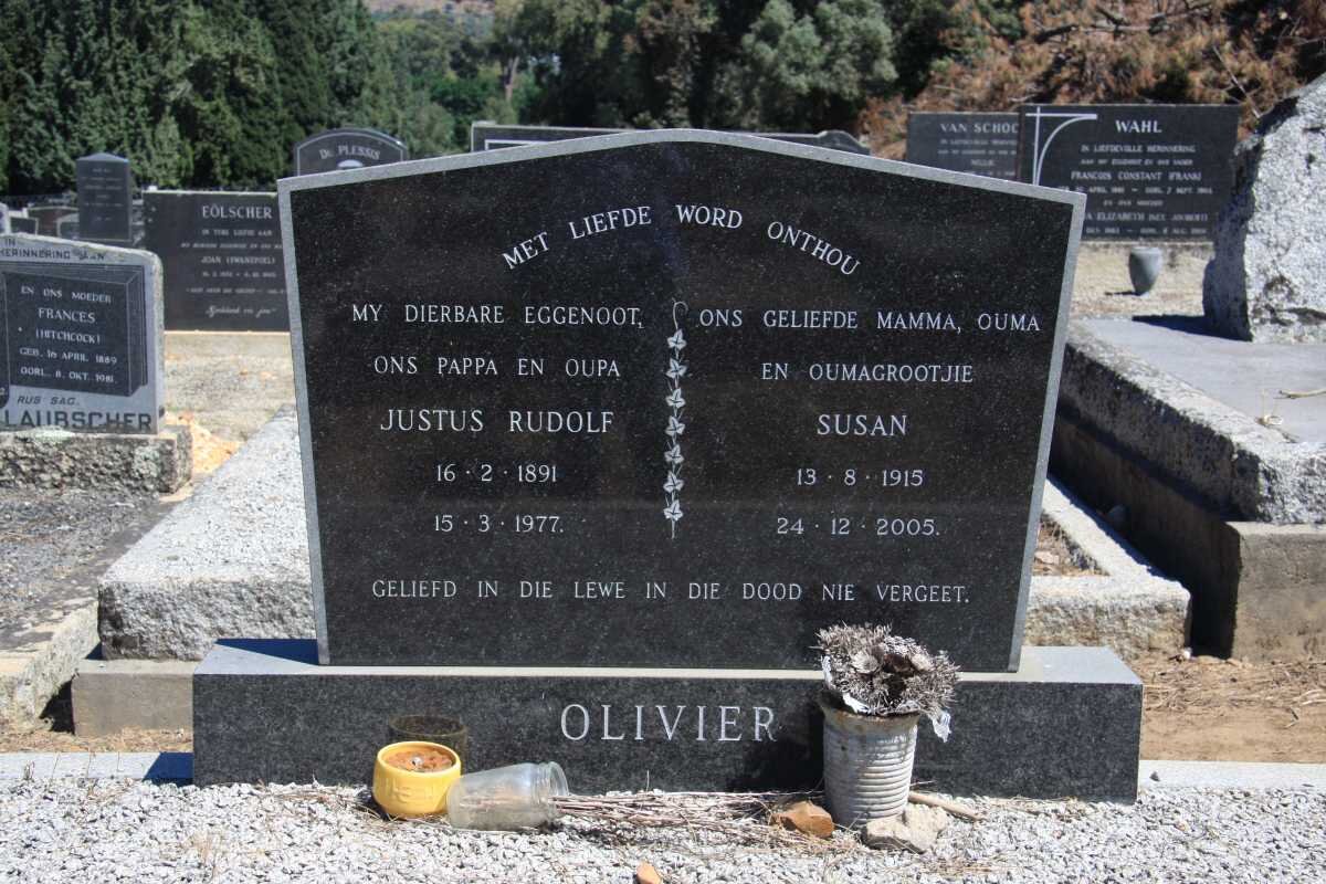 OLIVIER Justus Rudolf 1891-1977 &amp; Susan 1915-2005