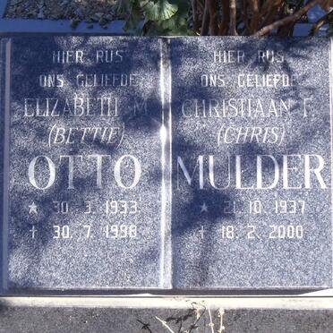 OTTO Elizabeth M. 1933-1998 :: MULDER Christiaan F. 1937-2000
