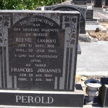 PEROLD Francois Johannes 1895-1987 &amp; Reenie JOUBERT 1901-1957