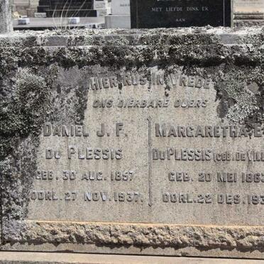 PLESSIS Daniel J.F., du 1857-1937 &amp; Margaretha E.H. DE VILLIERS 1863-1939