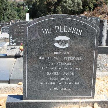 PLESSIS Daniel Jacob 1902-1989, du &amp; Magdalena Petronella NOTHNAGEL 1902-1968