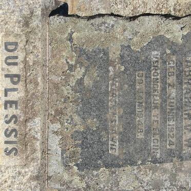 PLESSIS Abraham V.W., du 1924-1948