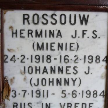 ROSSOUW Johannes J. 1911-1984 &amp; Hermina J.F.S. 1918-1984
