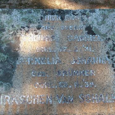 SCHALKWYK Theunis Gabriel, Dirkschen van -1931 & Cornelia Johanna BRUMMER -1939