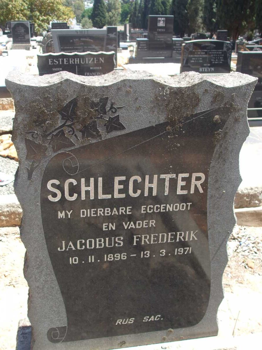 SCHLECHTER Jacobus Frederik 1896-1971