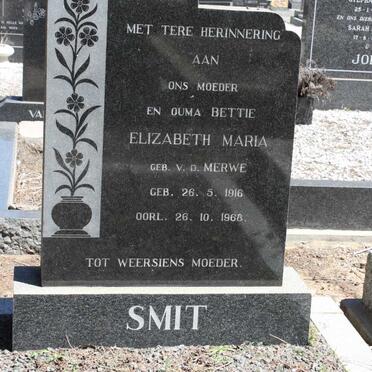 SMIT Elizabeth Maria V.D. MERWE 1916-1968