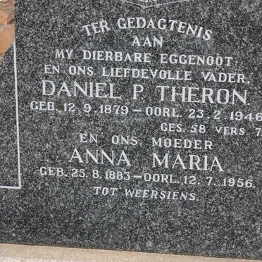 THERON Daniel P. 1879-1946 &amp; Anna Maria 1883-1956