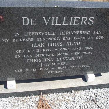 VILLIERS Izak Louis Hugo, de 1897-1969 &amp; Christina Elizabeth MEYER 1903-1970