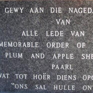 4. M.O.T.H.S. Plum &amp; Apple Shellhole Paarl