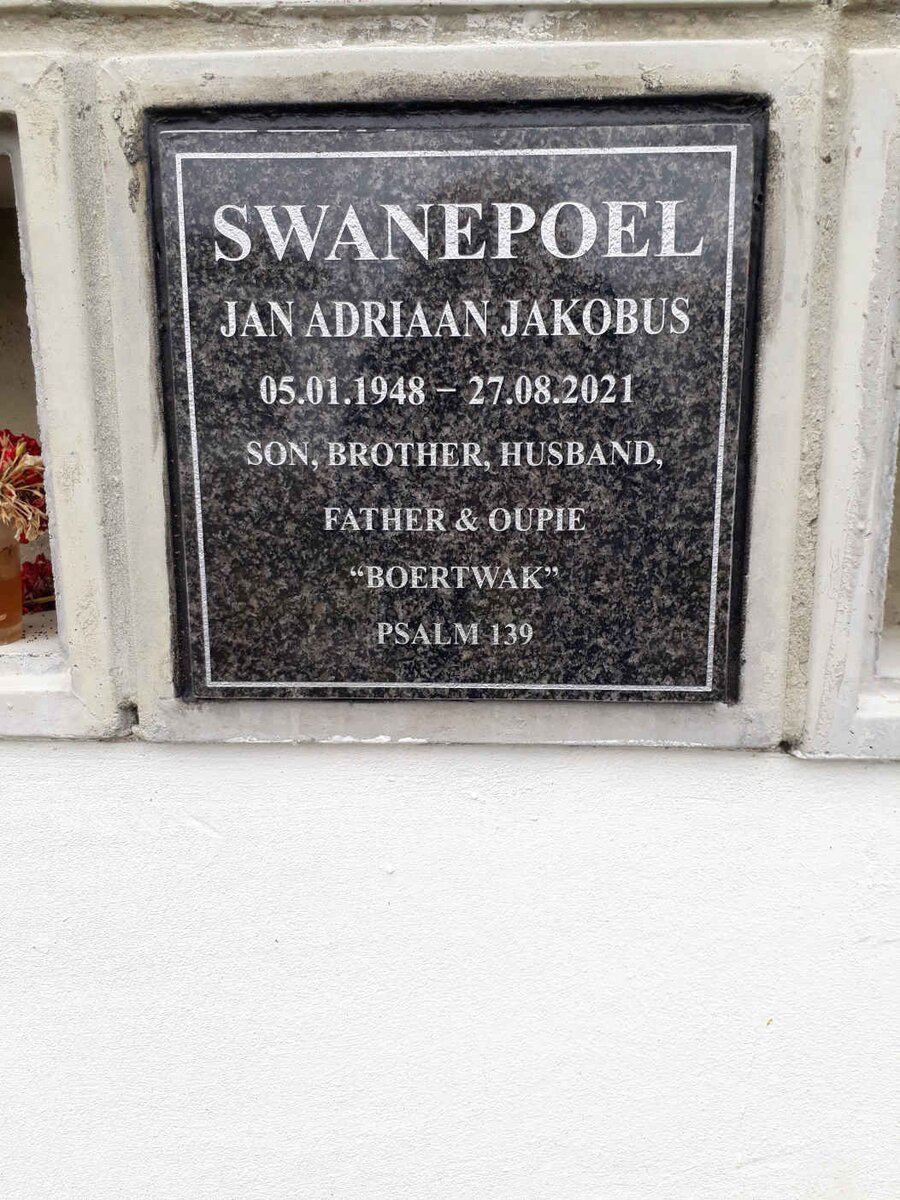 SWANEPOEL Jan Adriaan Jakobus 1948-2021