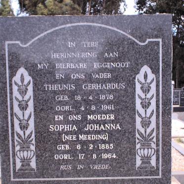 CARSTENS Theunis Gerhardus 1878-1961 &amp; Sophia Johanna MEEDING 1885-1964