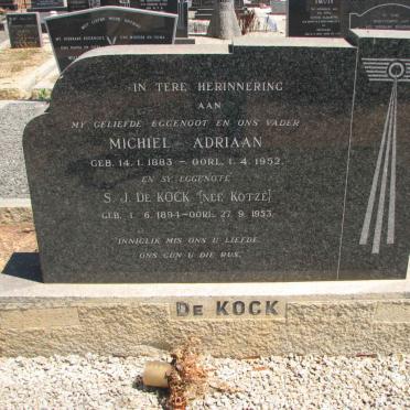 KOCK Michiel Adriaan, de 1883-1952 &amp; S.J. KOTZE 1894-1953