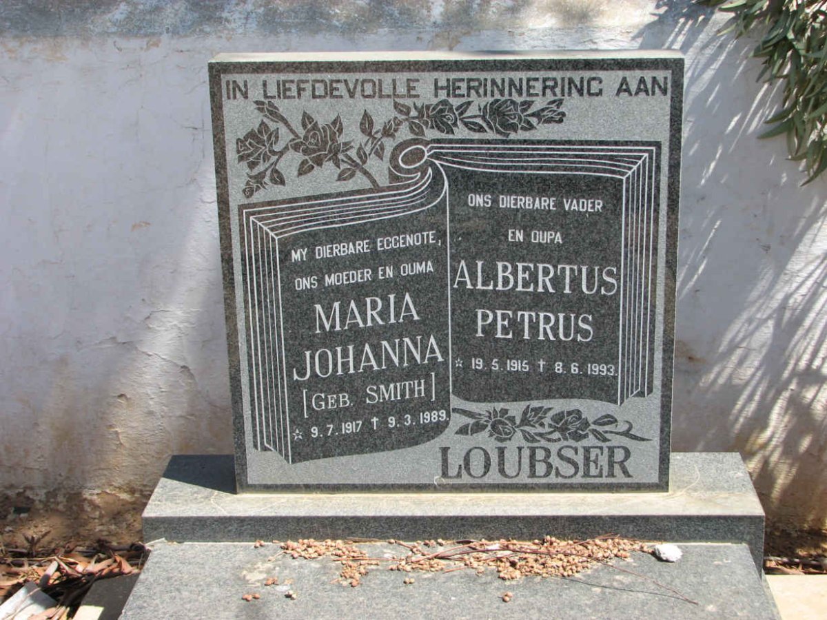 LOUBSER Albertus Petrus 1915-1993 &amp; Maria Johanna SMITH 1917-1989