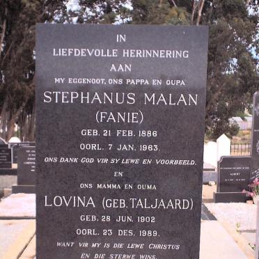 LOUBSER Stephanus Malan 1886-1963 &amp; Lovina TALJAARD 1902-1989