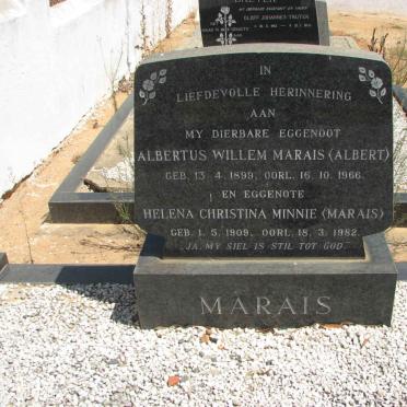 MARAIS Albertus Willem 1899-1966 &amp; Helena Christina Minnie MARAIS 1909-1982