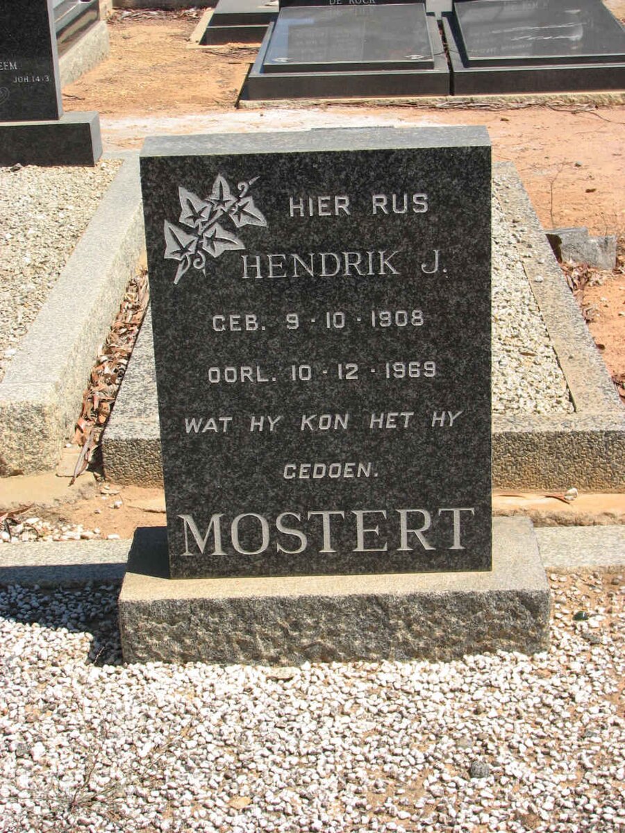 MOSTERT Hendrik J. 1908-1969