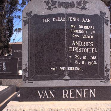 RENEN Andries Christoffel, van 1918-1963