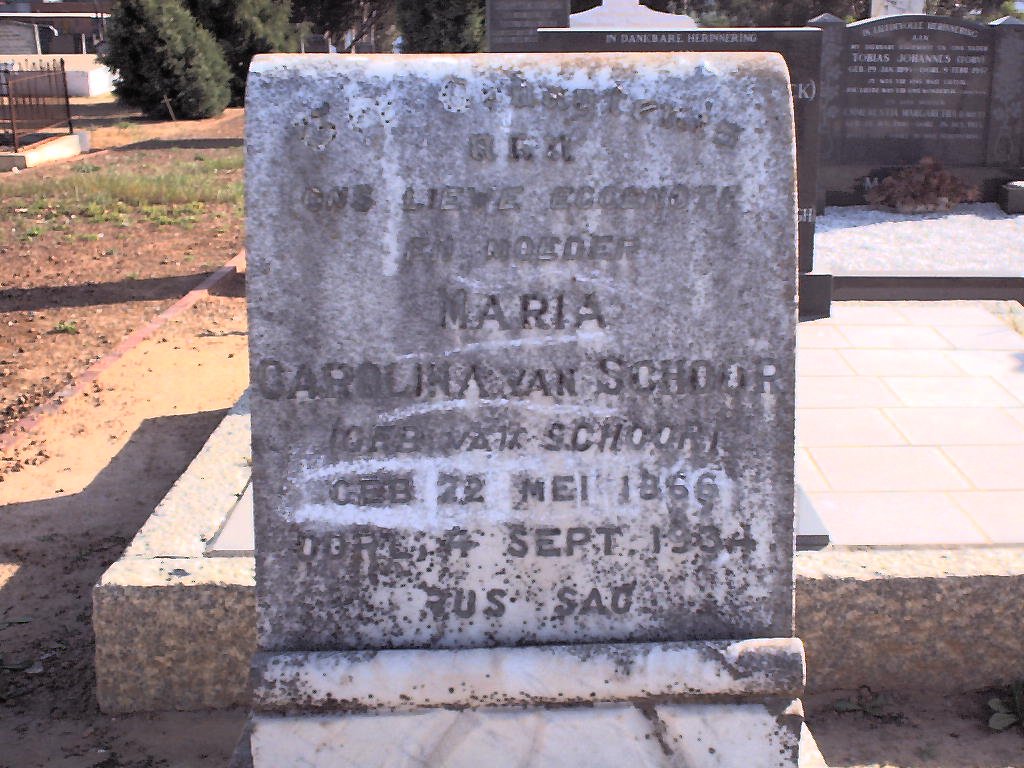 SCHOOR Maria Carolina, van nee VAN SCHOOR 1866-1934