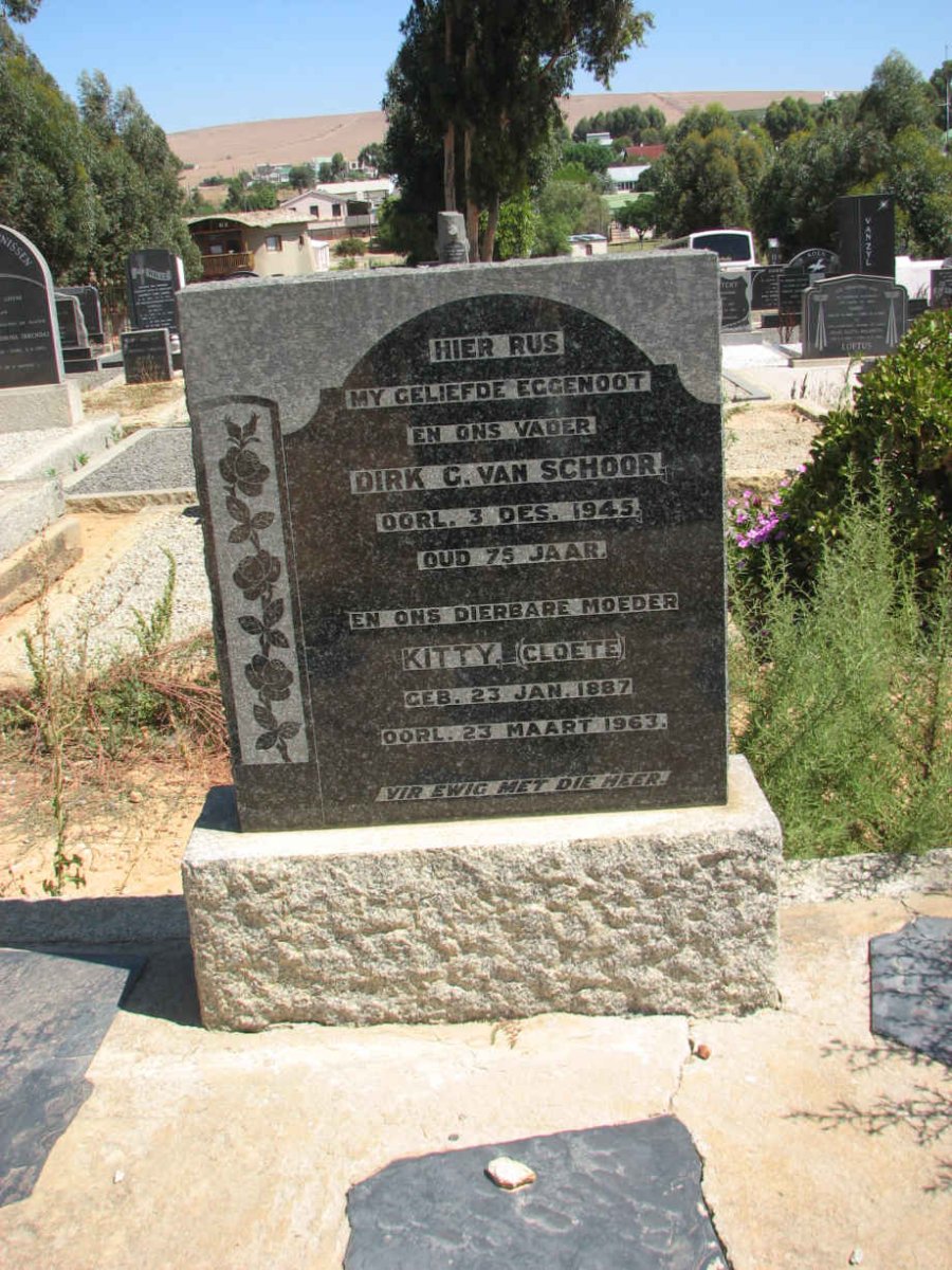 SCHOOR Dirk G, van -1945 &amp; Kitty CLOETE 1887-1963