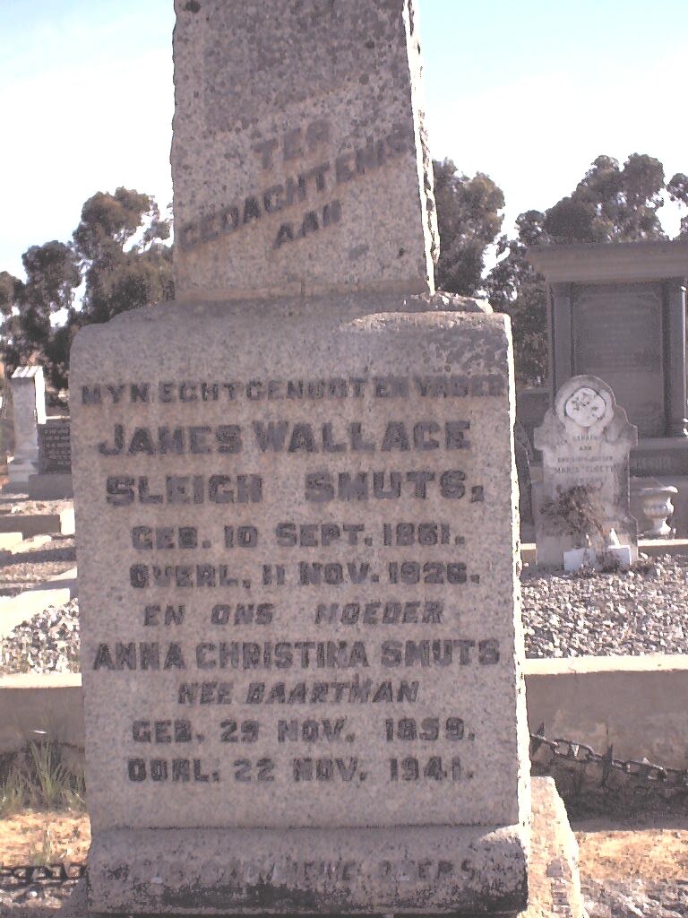 SMUTS James Wallace Sleigh 1851-1926 &amp;  Anna Christina BAARTMAN 1859-1941
