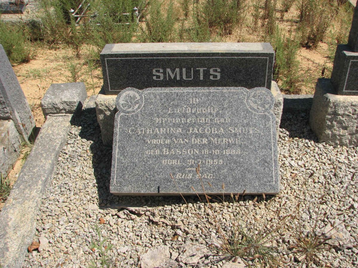 SMUTS Catharina Jacoba formerly VAN DER MERWE nee BASSON 1888-1955