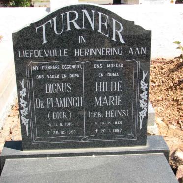 TURNER Dignus De Flamingh 1915-1990 &amp; Hilde Marie HEINS 1926-1997